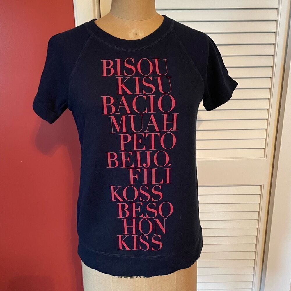 J CREW | navy short sleeve kiss t shirt XS